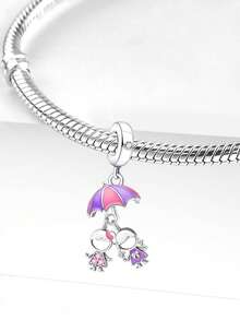 1pc Sunflower Pendant Bead, Suitable For Bracelet DIY, Women's Daily Decorative Accessory, Girls Jewelry - Silver - View 11