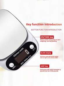 [Best Seller] Multi-Function Electronic Scale, 10kg Capacity, High-Definition LCD Digital Display, Food Scale, Handheld Coffee Scale, Suitable For Kitchen Baking, Cooking, Weight Loss And Nutrition Meals. (Battery Not Included) - Multicolor - View 5