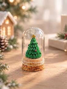 Bộ 2 món cây trang trí vòm kính mini Giáng Sinh, mô hình tiểu cảnh thu nhỏ Giáng Sinh, đồ trang trí để bàn ngày lễ, phù hợp cho phòng khách gia đình - Cây thông Noel - Xem 6