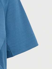 Adidas Men's COOLSENSE TEE M Short Sleeve Knit Collarless T-Shirt TIA6096 - Royal Blue - View 7