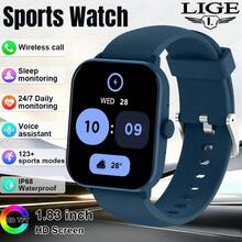 LIGE Smart Watch (Unisex): Pedometer, Waterproof Sports & Fitness Functions, Heart Rate/Blood Pressure/Sleep Monitoring, Alarm, Message Notification, Weather Display, Camera Control, Sedentary Reminder; Compatible With Android And IOS Systems. - View 1