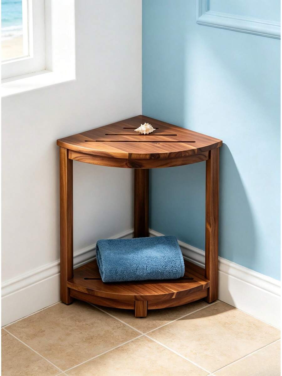 Bathroom Support Seating - Acacia Wood. - View 1