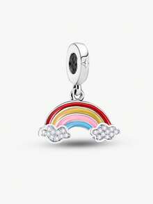 1pc Fashion Heart Pendant With 8-Letter Charm Bead, Suitable For Women's Bracelet, DIY Jewelry Making And Daily Matching Decoration, Girls' Decorative Accessory - Silver - View 19