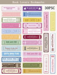 30pcs Book Lovers Bookmarks, Cartoon Reading Pages, Book Label Decorations, Creative Gifts For Students, DIY Page Label Bookmarks, Back To School - Book Lovers Bookmarks - View 1