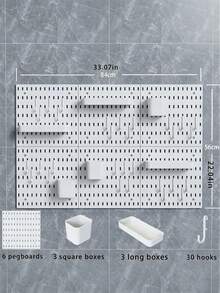 Best-Selling Home Essentials, Only Compatible With Our Store's Pegboard, Not Compatible With Other Pegboards. Basic Living 1pc Wall-Mounted No-Drill Pegboard, Multi-Combination Kit Accessories, Suitable For Workbench/Kitchen/Office/Craft Room/Bathroom - White - View 10
