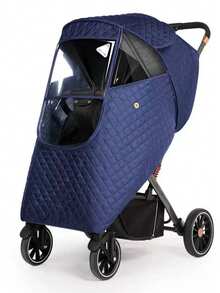 Baby Stroller Winter Snow & Rain Cover, Windproof & Warm Stroller Rain Cover, 3-Layer Thickened Protection Against Cold Air, Essential For Newborn Boys - Multicolor - View 9
