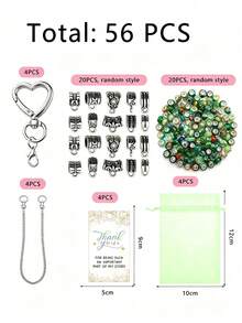 1/48/56pcs Star Lobster Clasp Snap Keyring Clips With Hook And Jump Rings, Suitable For DIY Keychain Jewelry Making - Multicolor - View 8