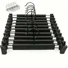5pcs Black Pants Hangers, 360° Rotating Hooks, Rust-Proof Adjustable Skirt & Jeans Hangers, Clothing Rack, Heavy Duty Closet Storage Organizer, Multi-Purpose Room Storage, Home Decor & Room Decoration - Multicolor - View 9