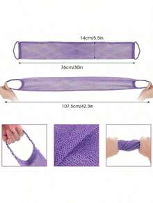 1pc African Loofah Sponge, African Exfoliating Bath Back Massager, Bath Loofah Body Scrub Brush With Hanging Rope, African Exfoliating Loofah With Rope Handle, Long Bath Sponge For Men And Women, Makes Skin Smoother And Cleaner, Multi-Functional Exfoliating Face Towel, Elastic Back Massager - Multicolor - View 4