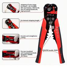 1 buah Alat Pengupas Kabel Otomatis untuk Tukang Listrik, Multifungsi untuk Mengupas Kabel Ukuran 24-10AWG/0.2-6mm², Pengupasan, Pengelupasan, Penjepitan, Pemotongan Kabel Cepat, Cocok untuk Teknik Elektro, Instalasi Rumah atau Perawatan Peralatan, Juga Disebut Pengupas Kabel, Pemotong Kabel - Merah - View 10