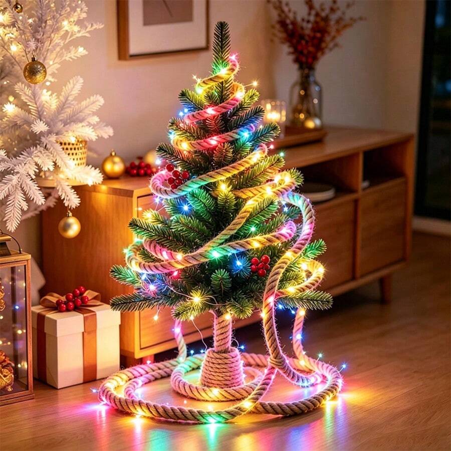 1 buah Lampu Hias Tali Rami Alami 30 LED Sepanjang 3 Meter/118,11 inci, Lampu String LED Berubah Warna, Lampu Tali Fleksibel dengan Cahaya Putih Hangat dan RGB, Cocok untuk Kamar Tidur, Ruang Tamu, Tangga, Jendela, Pernikahan, Pesta, Dekorasi Rumah Pertanian Pedesaan Liburan - Berbagai spesifikasi - View 1