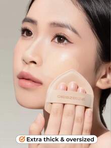 OEIEZ Cotton Candy Makeup Puff, Thickened Shield Shape Foundation Sponge, Wet & Dry Use, 3T Rubycell Soft For Base Makeup - Apricot - View 3