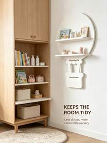 Hot Air Balloon Shaped Baby Room Double Layer Floating Wall Storage Shelf, Decorative Wall Display Rack For Storing Baby Supplies And Picture Books - Hot Air Balloon - View 8