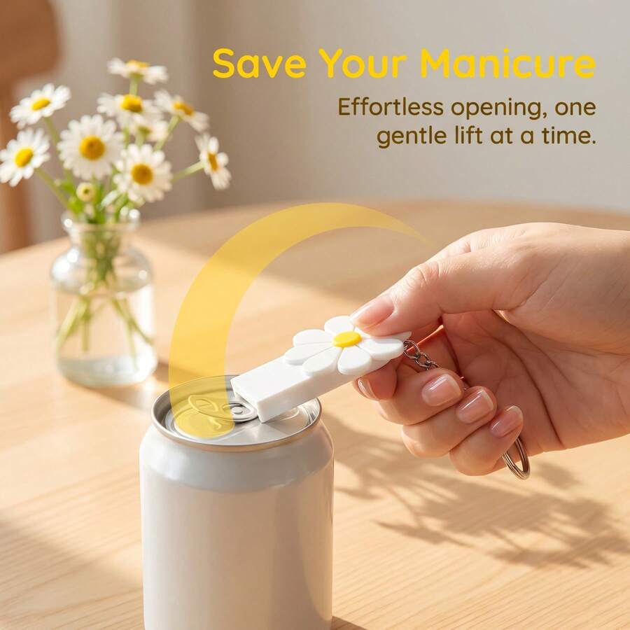 1 buah Pembuka Kaleng Berbentuk Bunga Daisy, Pembuka Kaleng Minuman Ringan, Bir, dan Kaleng Minuman Lainnya yang Mudah Dibuka dengan Cara Menarik Tab, Alat Dapur Hemat Tenaga, Gadget Rumah Tangga Kreatif untuk Penggunaan Sehari-hari - View 1
