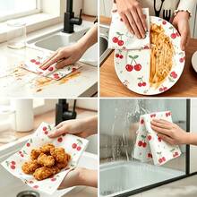 1pc Washable, Wet/Dry Dual Use, Reusable, Oil-Resistant Degreasing Cloth For Home Cleaning (Multiple Cartoon Patterns), Slouchy Person Dishcloth, Kitchen Paper Towel, Party Supplies - Lazy Tissues - View 8