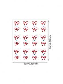 Tiny Red Bow Temporary Tattoo, Minimal Small Bowknot Fake Tattoo Stickers, Cute Simple Mini Bow Design Body Art For Women, Delicate Tiny Tattoo For Wrist, Finger, Collarbone And Ankle Decor - Multicolor - View 6