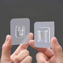 5/10 Pairs Self Adhesive Wall Hooks Set Invisible Seamless Spring Type Double-Sided Adhesive Hooks Wall Mount Storage Rack Accessories For Bathroom Kitchen Living Room Bedroom Apartment Renters No Nail Waterproof Hanging Hooks - Multiple Styles - View 1