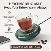USB Powered Heating Coaster, Constant-Temperature Cup Mat For Coffee, Milk, And Tea, Heater, Smart Office Beverage Warmer, Suitable For Most Cups With 3-Level Temperature Adjustment, For Outdoor Camping, Kitchens, Winter Electric Heating Coaster - View 3