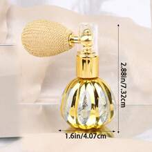 Retro Gold Glass Perfume Spray Bottle, With Air Bulb, Refillable Empty Atomization Bottle, Portable Travel Perfume Storage Container, Women Retro Decoration Perfume Spray, Exquisite Style Perfume Bottle Gift - Multicolor - View 4