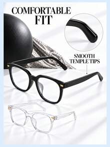 Glasses (With Storage Bag), Lightweight And Comfortable, No Pressure On The Nose Bridge For Long-Term Wear, Suitable For All Face Shapes, Skin Tones And Outfits, Unisex, Great Gift Choice For Holidays - Glasses - View 6