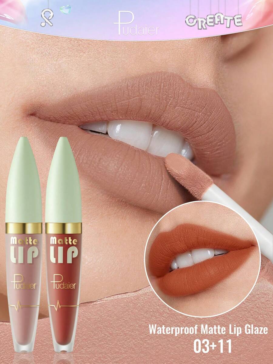 Pudaier 2 Packs Velvet Matte Liquid Lipstick - Silky Smooth Formula ...