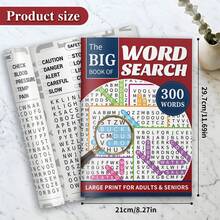 Large Print Word Search Puzzle Notebooks For Adults & Seniors, 300 Words, Jumbo & Extra Large Print, Everyday Vocabulary, Hidden Word Games, Answer Pages, Focus, Relaxation, Brain Training, Screen-Free Activity For Home & Travel - Large Print Word Search - View 8