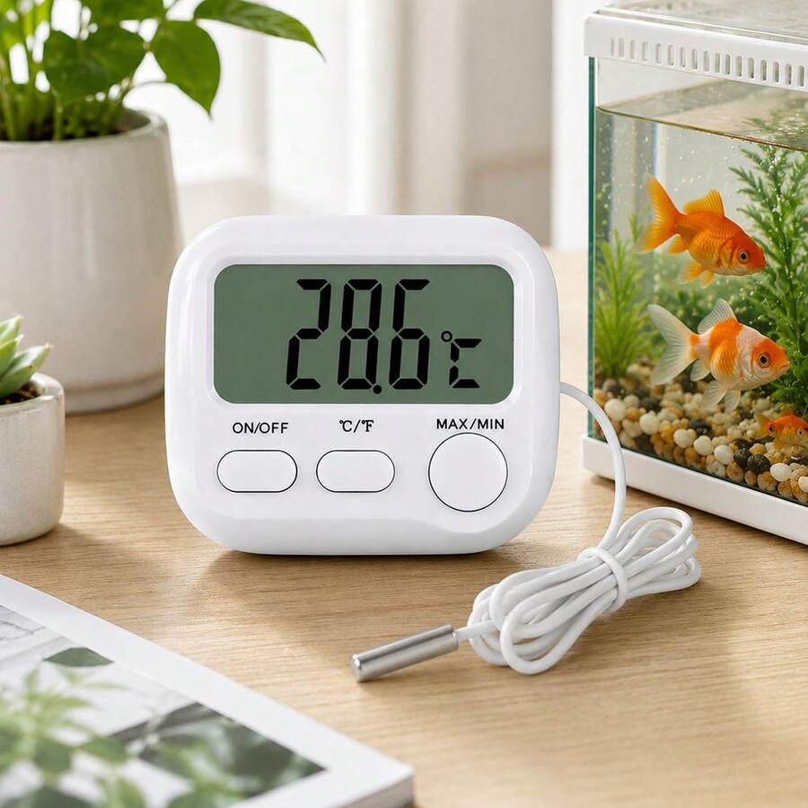 High Precision Electronic Thermometer, Ultra-Sensitive Temperature Sensor, Fahrenheit/Celsius Switchable, Measures -40℃~70℃, Suitable For Fish Tank, Indoor, Refrigerator, Greenhouse, AAA Battery Powered, Battery Not Included