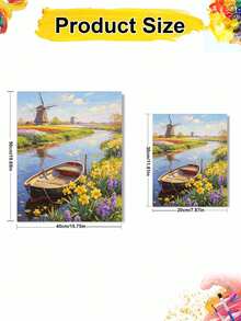 Dutch Water Village DIY Digital Oil Painting, Adult Beginner Handmade, Canvas Art Wall Decor, Holiday Gift, Includes Painting Tools - Sets - View 8