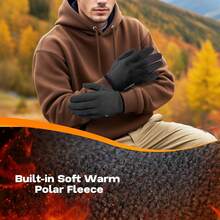 Unisex Winter Sports Touchscreen Gloves, Soft Thermal Lining, Anti-Slip Palm Texture, Suitable For Commuting, Cycling And Running - Black - View 6