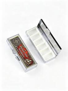 "Poisons And Antidotes" Printed Pill Box, Vintage European Style Pill Dispenser, Portable Pill Dispenser, Precise 1-2 Pill Dispenser, Convenient Medication Storage Box, Easy-To-Use Design, Plastic Material, Portable Travel Pill Box, Dispensing Box, Large Capacity Medication Box, Christmas Gift, Gift For Friends - Multicolor - View 14