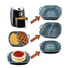 Dam Foldable Silicone Mold, Rectangular, With Handles, Special Air Fryer 22x23 Cms.. - View 3