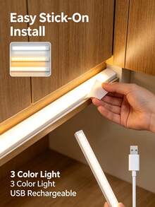 3‑Color LED Cabinet Lights, Ultra‑Thin Smart Countertop Decor Lights, Home Lighting For Cabinet, Shoe Rack, Entryway, Kitchen Bedroom Wardrobe Essential Home Accessories - Cabinet Lights - View 11