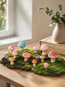 10/20pcs Random Color Multi-Color Mushroom Miniatures, Mushroom Decorative Ornaments, Garden Micro Landscape Gardening Decor, Potted Plant DIY Landscaping Accessories, Moss Tree Root Forest Landscape Decoration - Multicolor - View 1