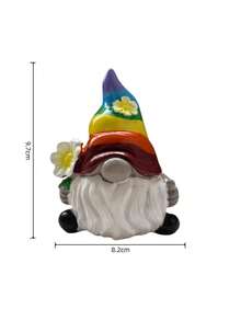Halloween Desktop Decoration, Resin Rainbow Statue, Cute Faceless Statue With Rainbow Hat And Flowers, Home Dining Table Decoration Desktop Decoration, Holiday Party Center Gift - Rainbow Santa Claus - View 10