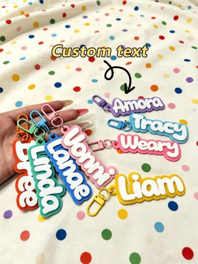 1pc Acrylic Name Keychain, DIY Accessory, Suitable For Handbags, Backpacks, Suitcases, Birthday Holiday Name Tags, Gifts For Family And Friends, Personalized Gifts, Bag Charms, Christmas Ornaments, Thanksgiving Gifts