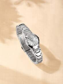 1pc Women's Exquisite Polygon Small Dial Minimalist Luxury Commute Versatile Wristwatch - Silver - View 2