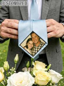 Custom Photo Tie Patch, Personalized Picture Tie Sticker, Wedding Gift For Dad, Groom, Grandpa, Father Of The Groom, Anniversary Keepsake - Multicolor-1 - View 7