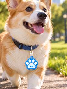 1pc Customized Pet ID Tag, Personalized Cat & Dog Name Tag (Includes Phone Number), Custom Pet Name & Text, Double-Sided Pet Identification Tag, Personalized Collar Pendant, Pet Safety Accessory - Multicolor - View 5