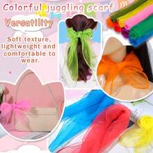 1Pc/2/4/6Pcs Juggling Scarf Silk, Dance Scarf Silk Performance Prop, Magic Scarf Performance Prop Accessory Gymnastics Accessory Decoration, Random Color - Multicolor - View 5