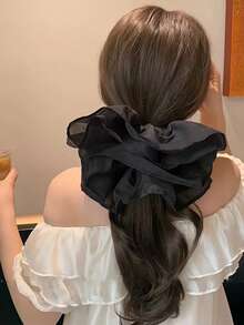 Face-Slimming Extra Large Scrunchie For Women, 2026 New Style Premium Pleated Mesh Hair Tie Elastic Band - Multicolor - View 7