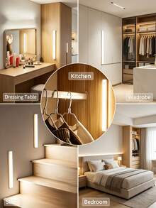 3‑Color LED Cabinet Lights, Ultra‑Thin Smart Countertop Decor Lights, Home Lighting For Cabinet, Shoe Rack, Entryway, Kitchen Bedroom Wardrobe Essential Home Accessories - Cabinet Lights - View 5