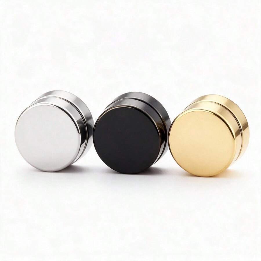 Unisex Magnetic Men's Earrings Punk Hip Hop Style Hypoallergenic Non-Pierced Studs Fashion Jewelry Best Gift - Multicolor - View 1