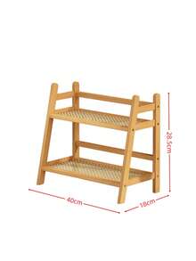 Popular 2-Tier Desktop Organizer Rack For Sundries And Water Cups, Dormitory Kitchen Storage Shelf, Pastoral Style Room Decor - Ginger - View 6