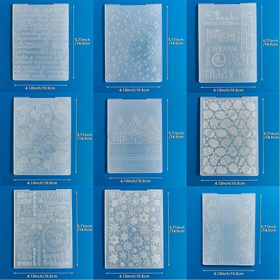 Christmas Embossing Plates, Snowflake, Christmas Tree, Decorative Ball, Thanksgiving Text, Floral Pattern Embossing Templates, For Greeting Card Making, Scrapbooking, DIY Paper Craft