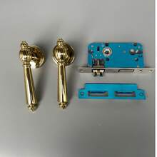 1 Set Aluminum Alloy Door Lock With Lock Body And Lock Cylinder Or 2 Handles, 3 Keys, Suitable For Bedroom, Room, Study Interior Doors, Oval Door Handle Easy To Use, Exquisite Craftsmanship, PVD Gold Color Vibrant, Overall Effect Very Perfect - PVD Gold - View 8