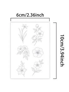 3Pcs Tattoo Fake Y2K Temporary Tattoo Flower Rose Waterproof Sweatproof Disposable For Women And Mem Face, Arm, Waist, Chest, Leg, Abdomen, Neck, Hand, Finger, Back For Dancing Party Stage Performance Modernist Body Art - Multicolor - View 5