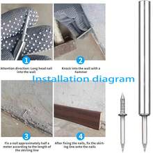 100pcs 200pcs Invisible Baseboard Double-Head Nail Set, Self-Tapping Double-Head Nails With Installation Sleeve, For Baseboard And Wood Trim Installation - No-trace Wall Nails - View 5