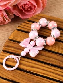 Bowknot Beaded Wrist Strap Bag Charm, Sweet Style Keychain, Creative Bag Decoration, Gift For Best Friends And Sisters, Party Prize - 2905 - View 3