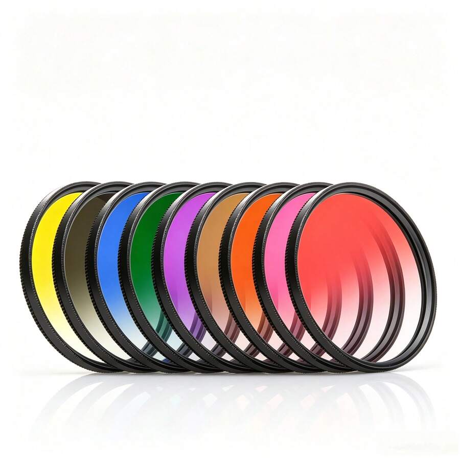 [Suitable For DSLR And Mirrorless Cameras]Gradient GND Lens Filter, Coated Optical Resin, Gradient Purple/Pink/Gray/Green/Blue/Yellow Filter, Smooth Gradient Effect, Suitable For Landscape Sunset Sky Photography, Travel Portrait Vlog Camera Lens Accessory - View 1