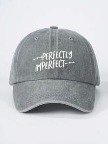 1pc Y2K Ski Hat Unisex Embroidered PERFECTLYS Washed Baseball Cap Suitable For Daily Outdoor Travel Sun Protection - Baseball Cap - View 17